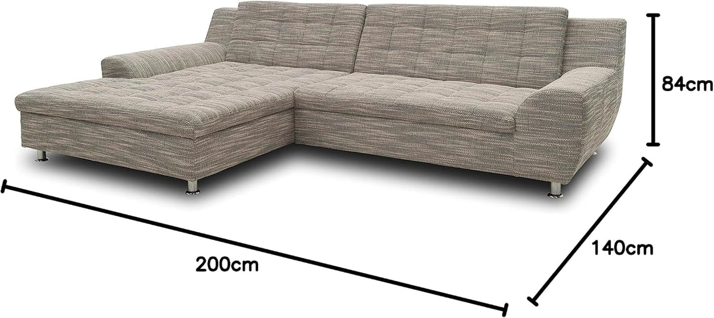 Domo Collection Morton Corner Sofa L-Shaped with Sleep Function