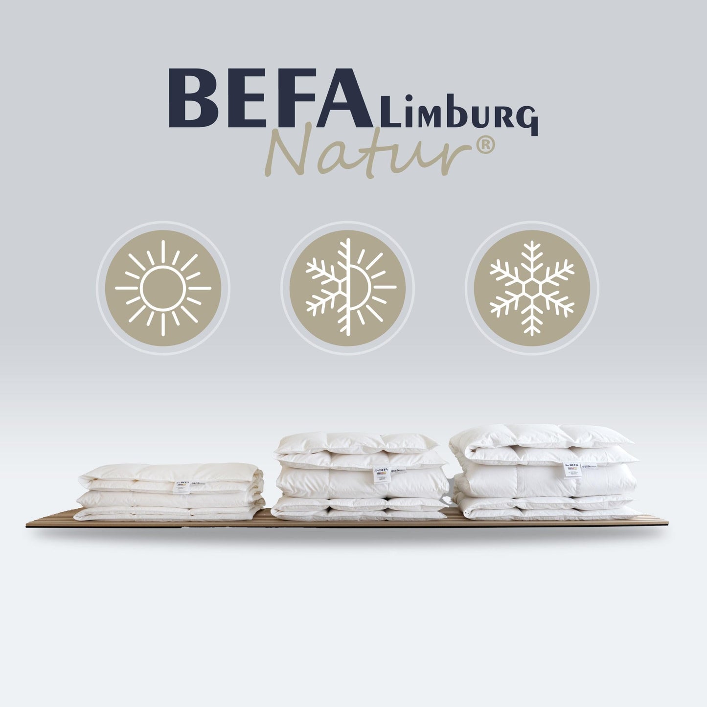 BEFA NATUR Down Duvet, Made in Germany, 135 x 200 cm, 90% Down and 10% Feathers, Summer Duvet, Suitable for Allergy Sufferers (Nomite), Oeko-Tex 100 Class 1 Certified, EN Standard 12934, Downpass