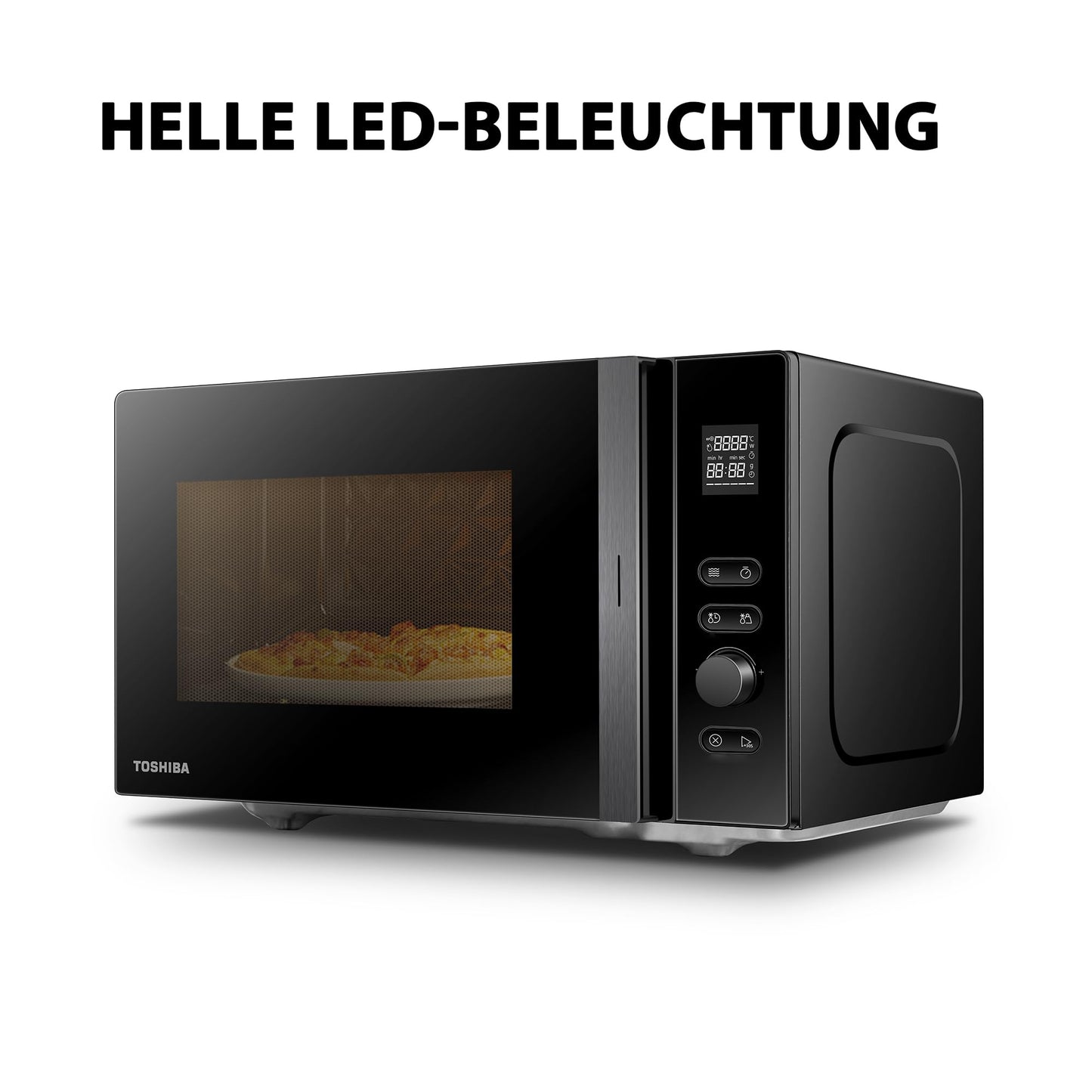 Toshiba MW3-AG20PE(BK) Mikrowellen mit Grill 20L 3-in-1 Mikrowellenherd, Chef-Abtauung, Mikrowelle, Grill, Kombi, 5 Leistungsstufen, 8 Automatikprogrammen, Einfacher Reinigung, Schwarz
