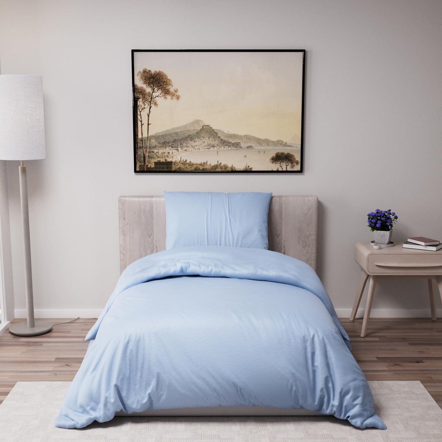 Dreamzie - Bed Linen 155 x 220 cm Set Green - Duvet Cover with 2 Pillowcases 80 x 80 cm - Soft and Easy Care Microfibre - Oeko-Tex