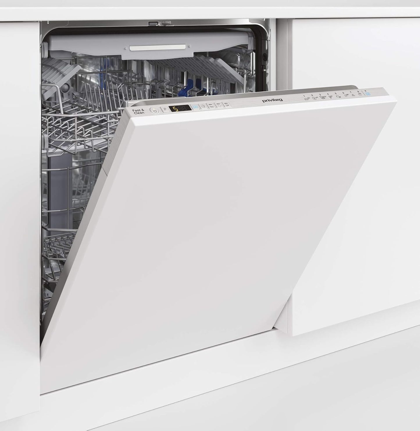 Privileg RIO 3T131 A FE X Fully Integrated Dishwasher 60 cm / 14 Place Settings / Fast & Clean 28 Inch / Auto Door / Push & Go / Option Multizone / Delay Start Time / Full Water Protection [Energy