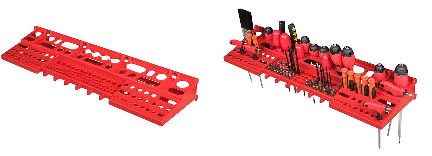 Tool Wall 1152 x 780 mm – Pafen Set Tool Holders with Perforated Wall Storage System Wall Shelf Workshop Shelf