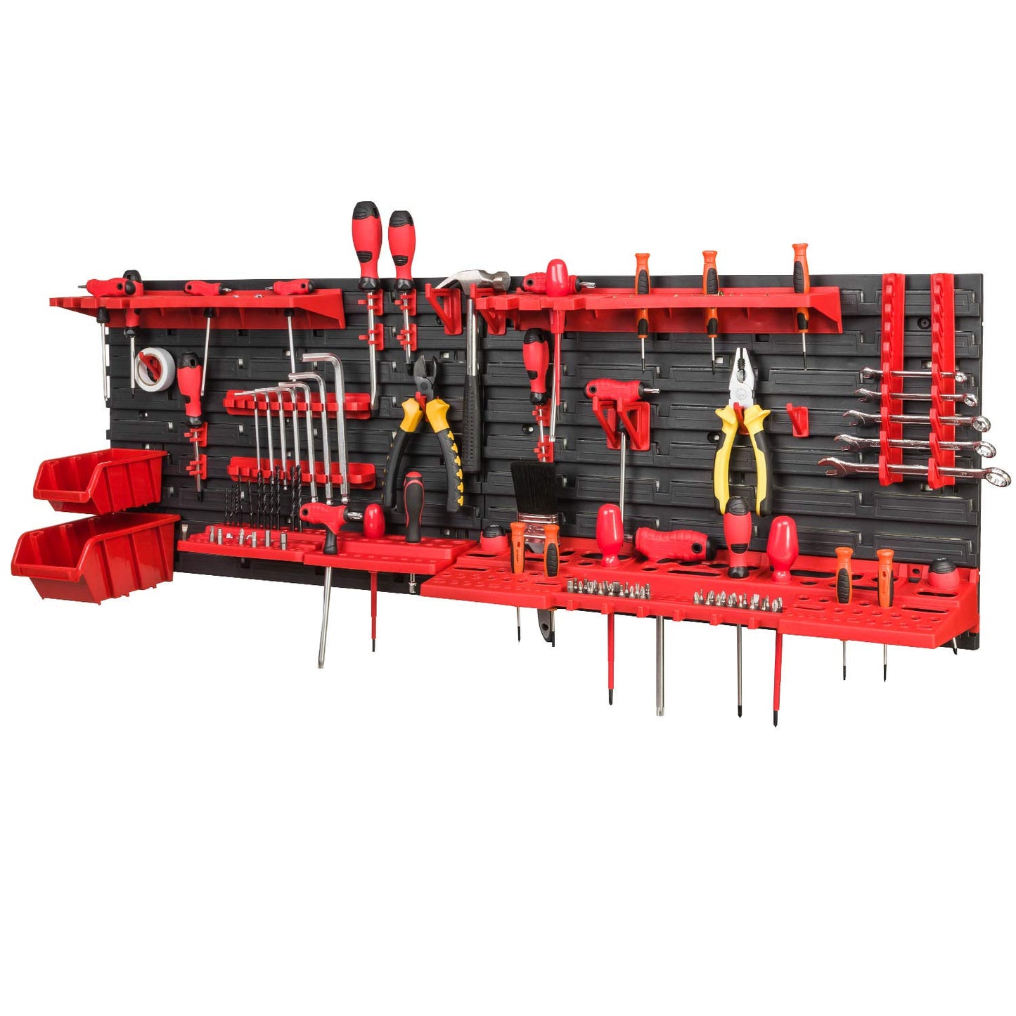 PAFEN Storage System Tool Wall 772 x 780 - Set Tool Holder and Stacking Boxes - Wall Shelf Workshop Shelf Chute Rack