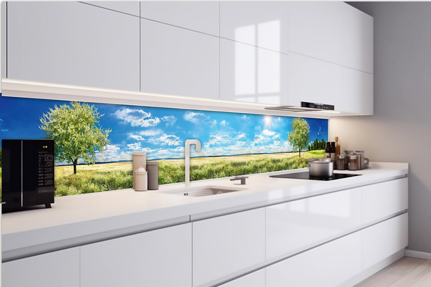 Küchenrückwand Folie selbstklebend HOLZLATTEN | Klebefolie - Dekofolie - Spritzschutz für Küche | Made in EU - 260 cm x 60 cm