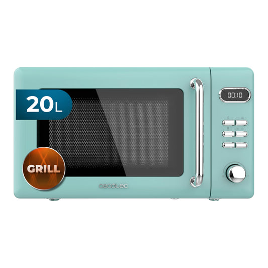 Cecotec Proclean 5110 20L Retro Beige 700W 5 Level Digital Microwave with Grill - 60 Minutes Timer - 8 Programmes and Defrost Mode - Vintage Beige