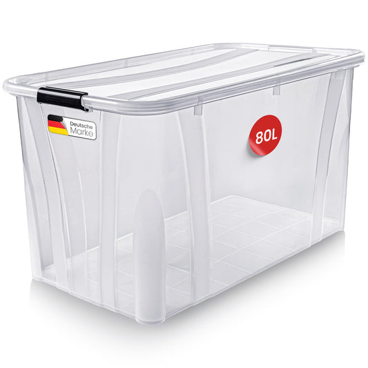 KONZEPT Storage Box with Lid 32L BPA Free Heavy Duty Locking Clips