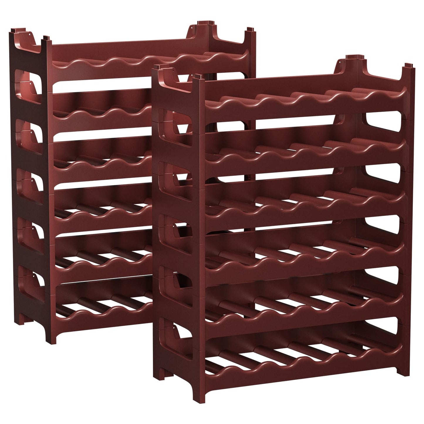 Artecsis Stackable Plastic Wine Rack for 48 Bottles, Sturdy Catering Quality Bottle Rack, Modular Expandable, Black