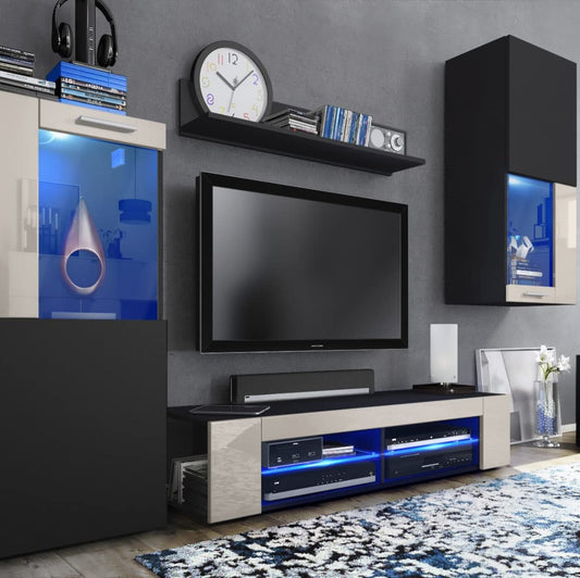 Vladon Movie Wall Unit, Black