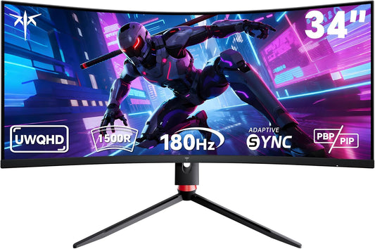 KTC 32 Zoll Monitor Curved 1000R, 2K WQHD (2560x1440p) 240Hz Gaming Monitor, 1ms, Adaptive Sync, 122% sRGB, 4000:1 Kontrast, 2 x DP 1.4 (240Hz), 2 x HDMI 2.0 (144Hz), Unterstützung von Tilt und VESA