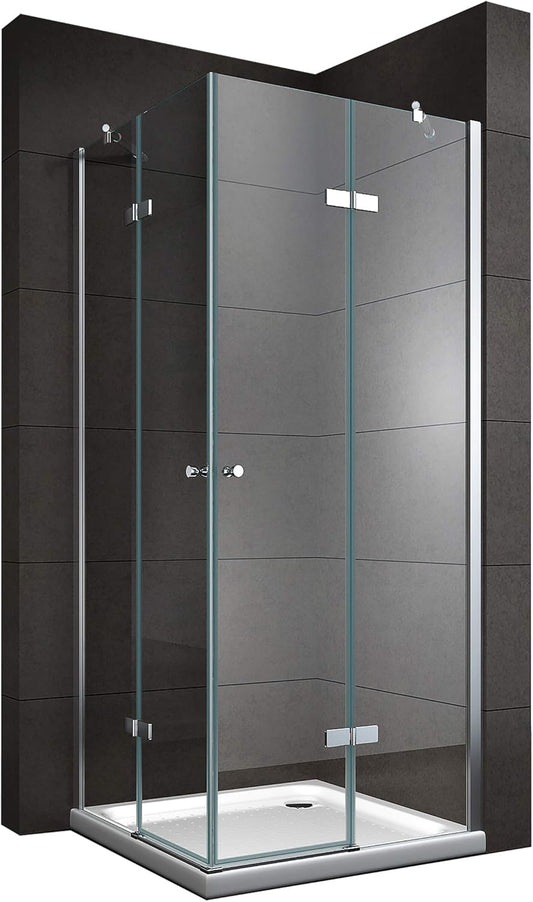 Shower Cubicle with Corner Entry 80 x 80 cm Height 190 cm Clear Glass 6 mm Tempered Glass Nano