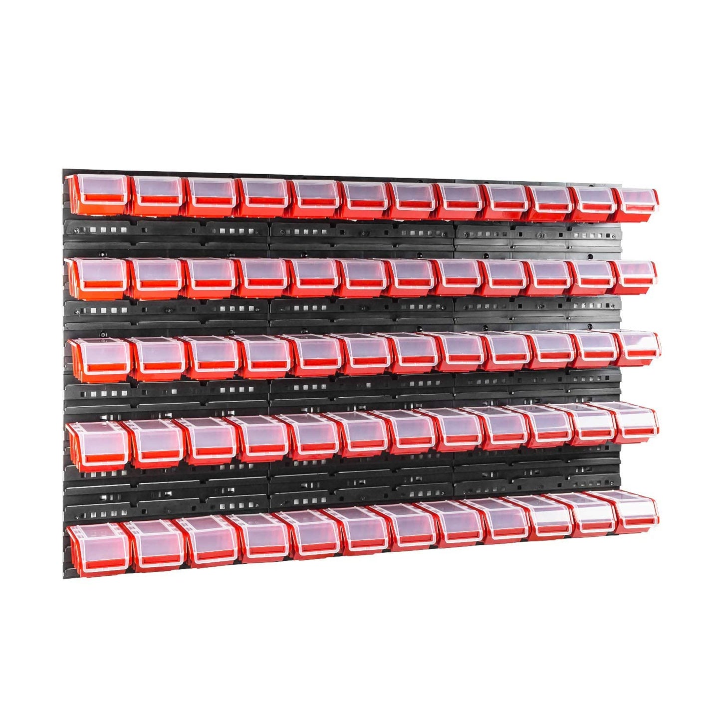 Box with Lid + Wall Shelf 120 x 80 cm Stacking Boxes Storage System Pack of 56