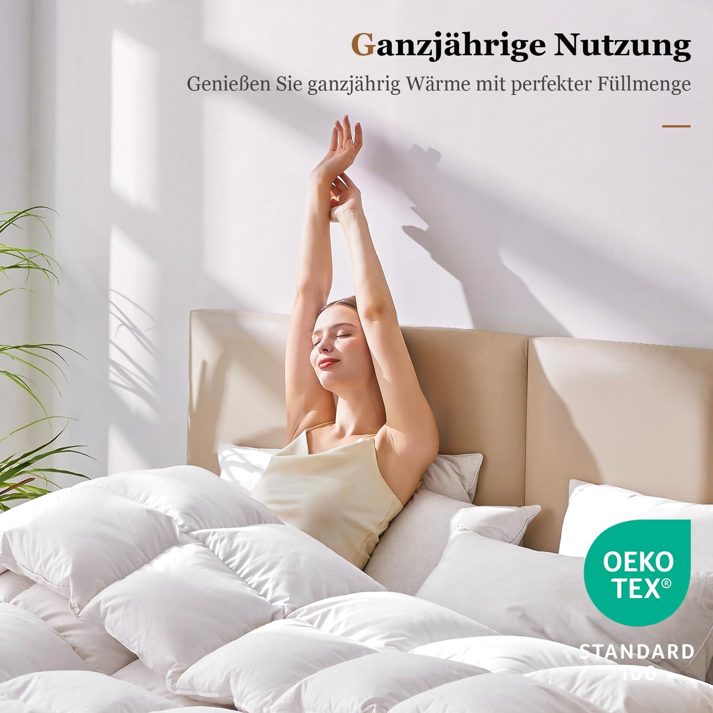 Homyrium Quilted Winter Down Duvet, 135 x 200 cm, Warm Feather Duvet, Filling Weight: 1600 g, Oeko-Tex and RDS-Certified