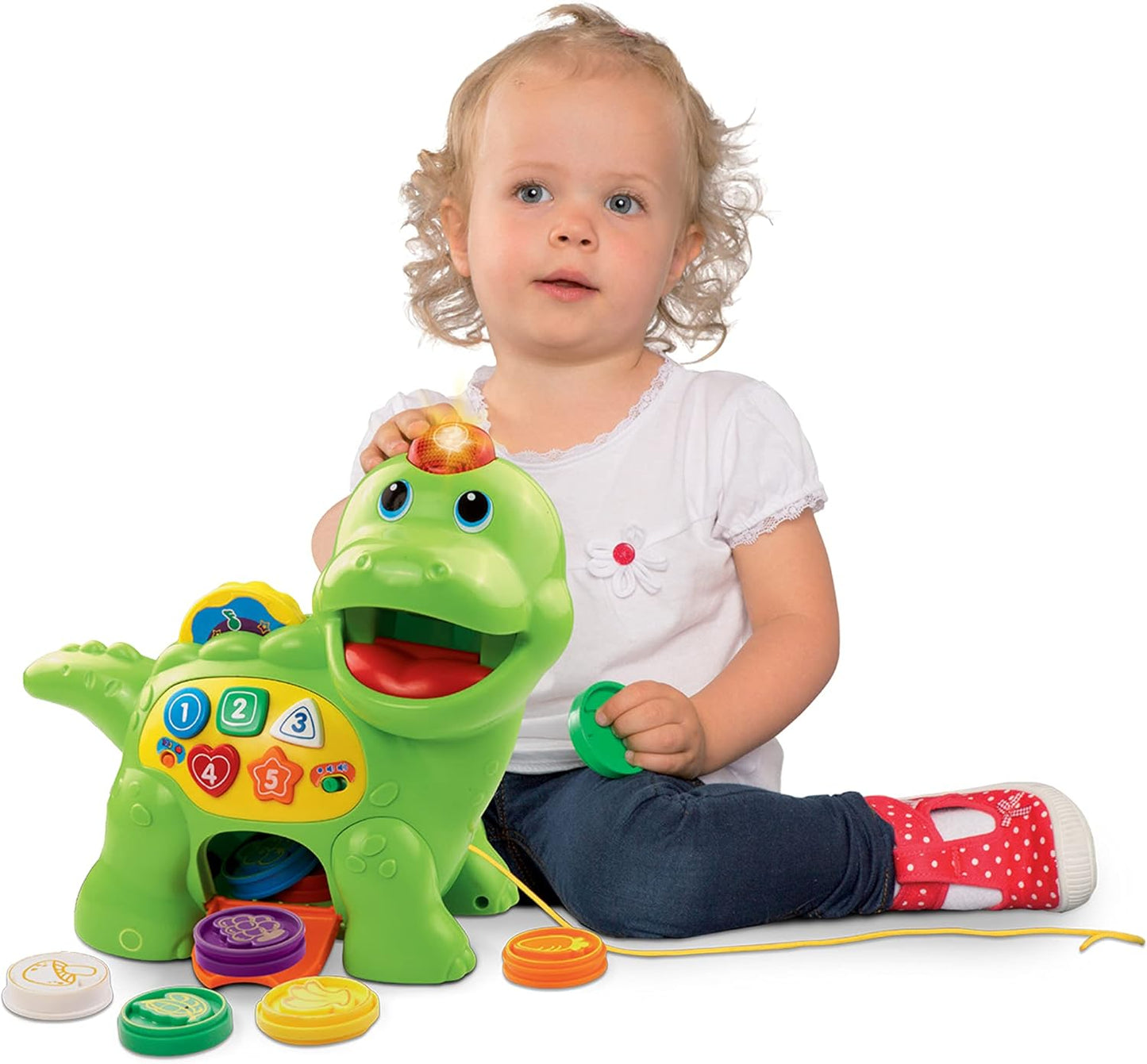 Vtech Baby Feeding Me Dino - Talking Dinosaur for Feeding and Learning, with Songs, Buttons and Quiz Game - For Children Aged 12-36 Months