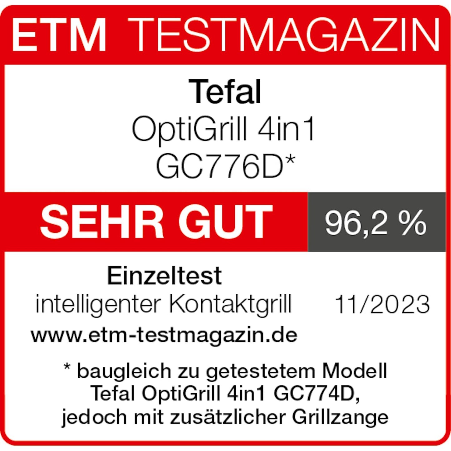 Tefal OptiGrill Elite XL Kontaktgrill, 16 Programme, Digitales Display mit Garstufenanzeige, abnehmbare XL-Platten, Grillboost-Funktion, intuitive Bedienung, Elektrogrill, Edelstahl, GC760D12