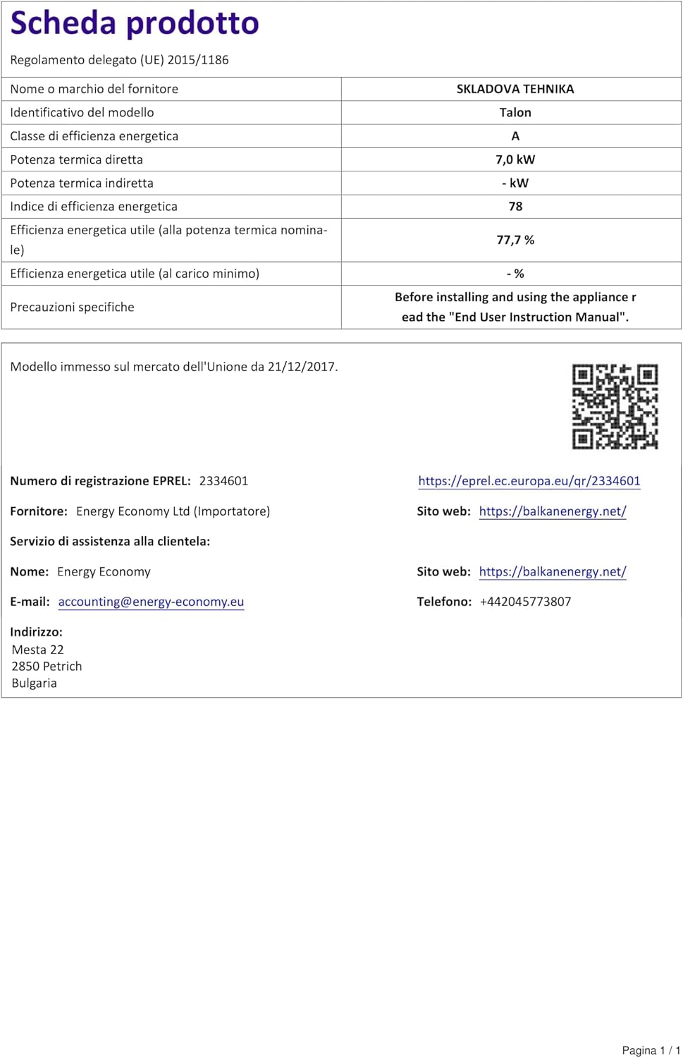 BALKAN ENERGY Talon Wood Stove 7 kW Wood Stove with Wood Compartment Recess