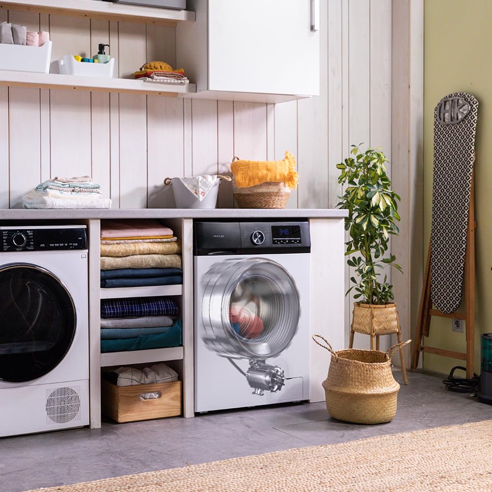Cecotec Washing Machine 12 kg Front Load Bolero DressCode 12500 Inverter Steel A, 1400 rpm, Inverter Plus Motor, 16 Progr, SteamMax, Pearl Drum, Delay Start, Drum Clean, Display, Allergy Care, Stop &