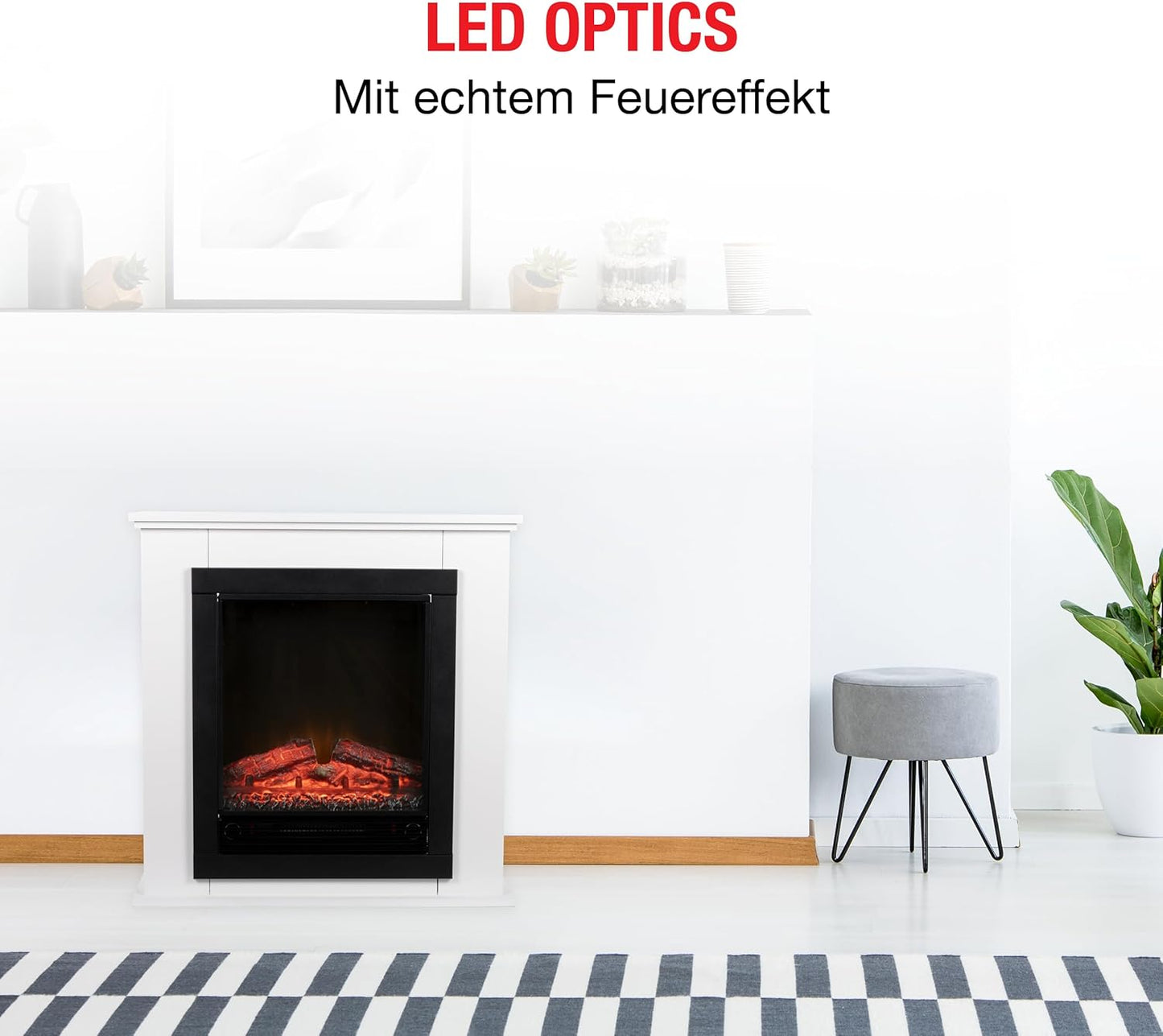 54211 Chicago Heater LED Electrical fireplace 1800 W - 67 x 23 x 62 cm - Black