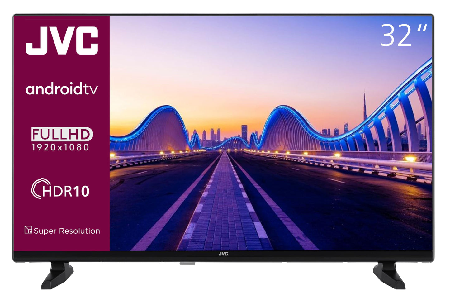 JVC 32 Zoll Fernseher Android TV (HD-Ready Smart TV, HDR, Triple-Tuner, Google Play Store) LT-32VAH3355