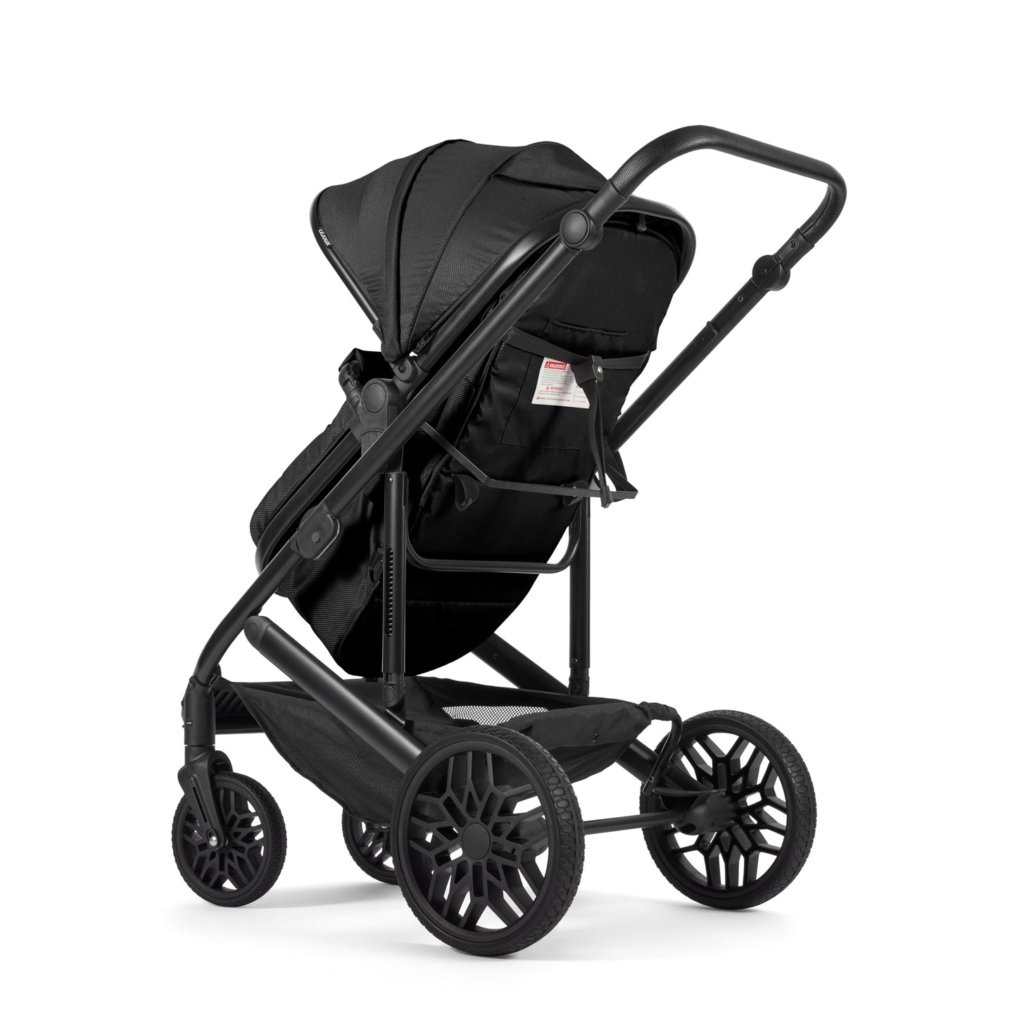 Lejoux™ Avant Baby Pram Travel System - Larger Foldable Pushchair with Baby Tub, 5-Point Harness, Adjustable Seat, Oversized Basket and One-Handed Folding - Swivel Wheels and Rain Cover (Black)