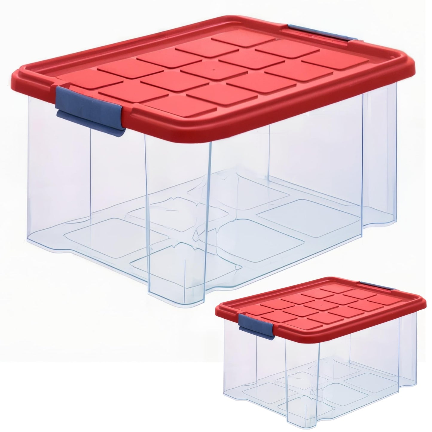 ARTECSIS 2 x Plastic Storage Boxes M, 15 L - 40 x 29 x 21 cm, Storage Box with Lid, Euro Box, Stackable