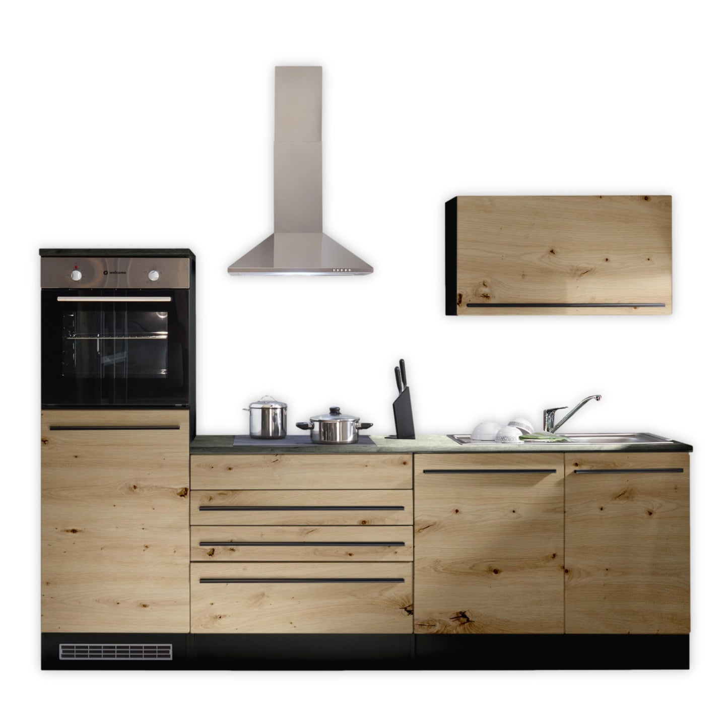 Jazz 84-131-18 Kitchen Unit without Appliances Approx. 260 x 200 x 60 cm Black