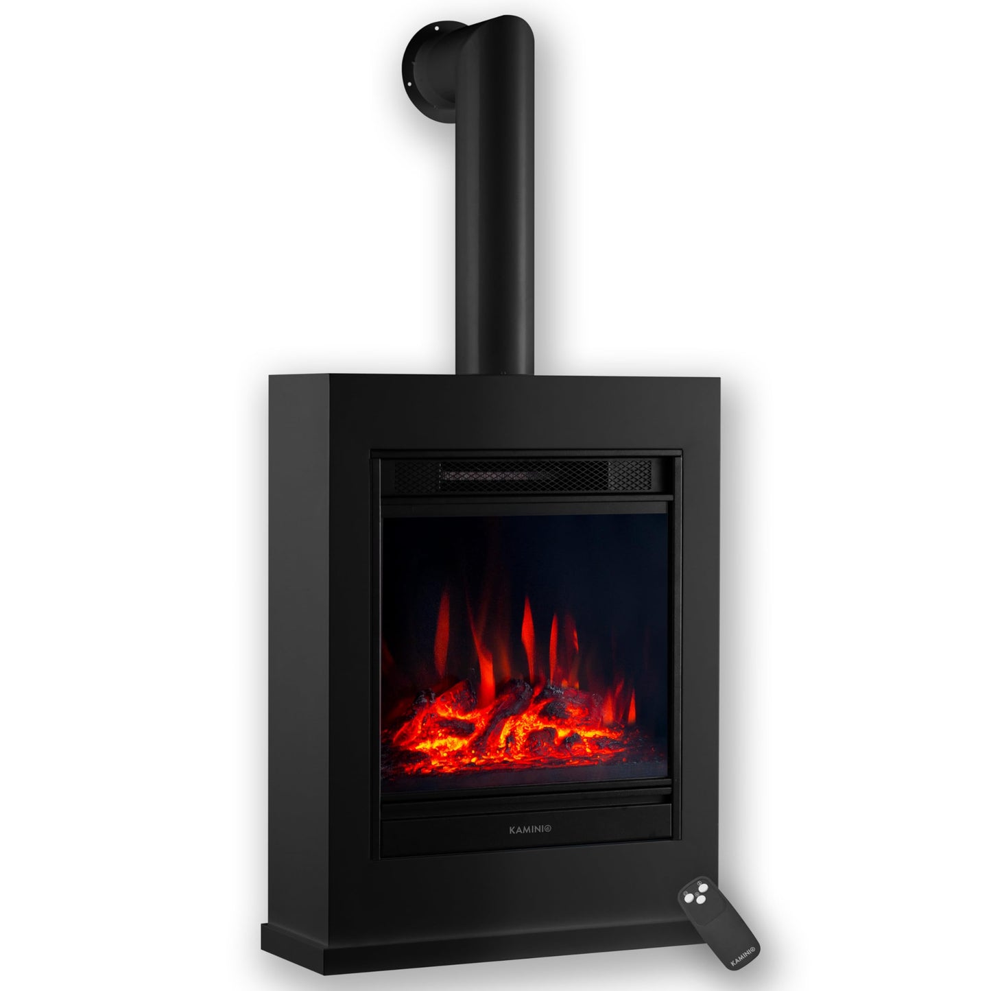 Kalle Electric Fireplace with Heater, 3D Flame Effect, Remote Control (White)