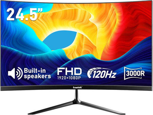 Gawfolk 32 Zoll Curved Gaming Monitor 180HZ / 165Hz / 144hz PC Bildschirm Full HD 1080P, Rahmenloses 1800R Gebogenes Computerbildschirm mit FreeSync und Eye Care Technologie, unterstützt VESA