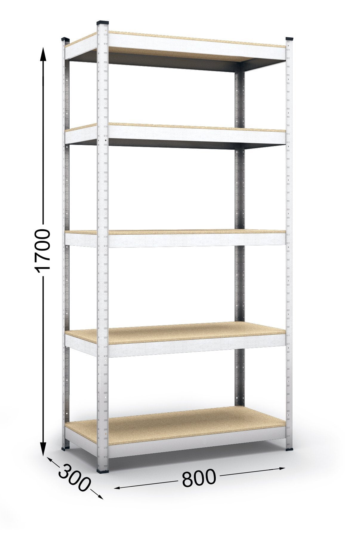Storage Rack Zinc-Plated Capacity up to 350 kg Dimensions Shelf Rack Cellar / Workshop Shelving, Heavy Duty, 170 x 80 x 30 cm