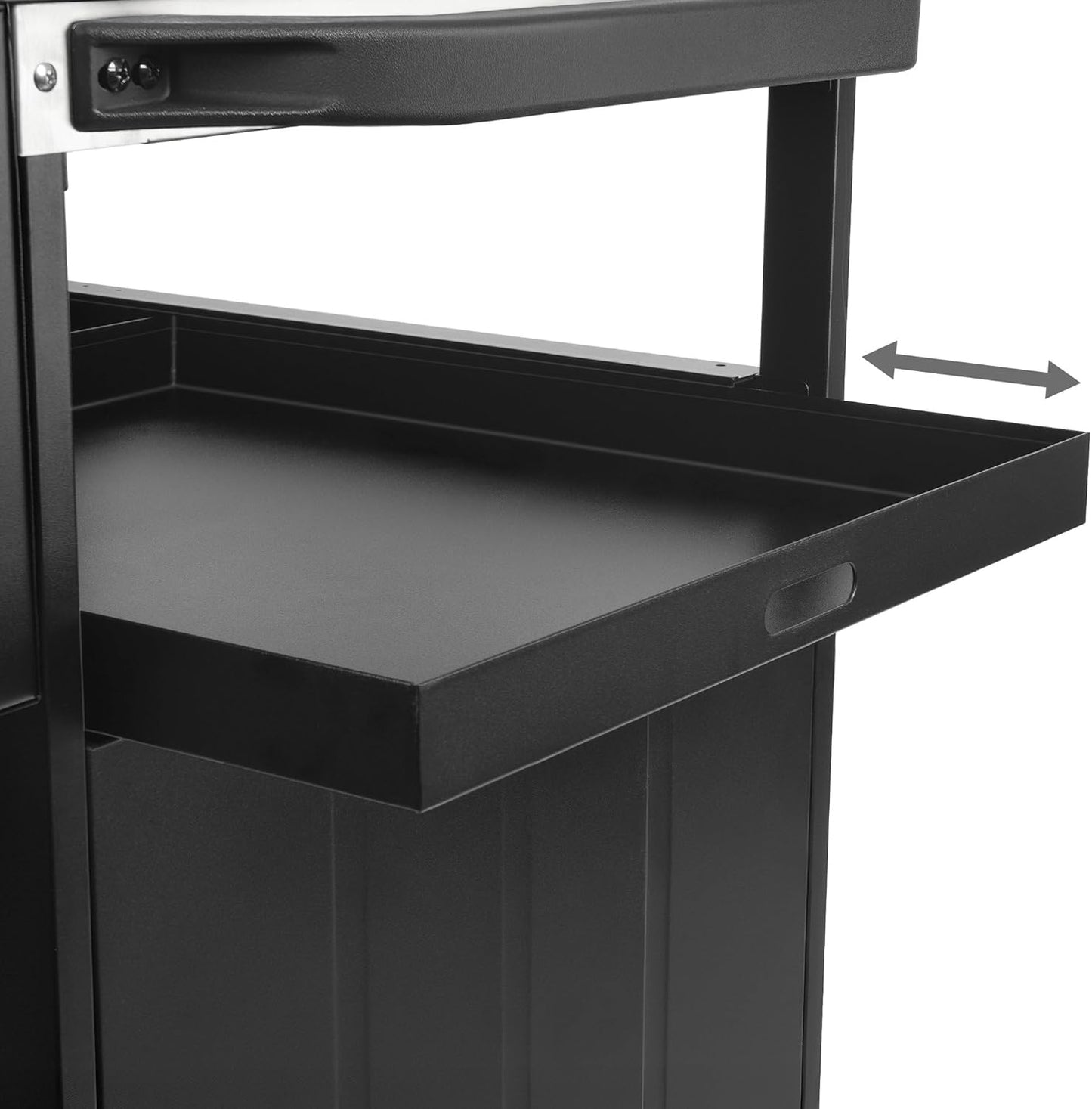 BBQ-Toro Barbecue Trolley, 100 x 73 x 91 cm, Black, Grill Table with Large Work Surface, Grill Side Table with Wheels, Outdoor Grill Trolley, Barbecue Table, Outdoor, Serving Trolley with Storage