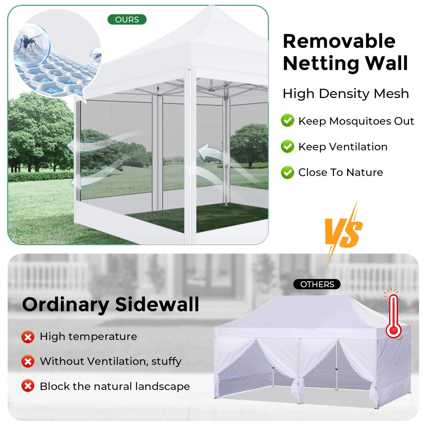 COBIZI Folding Gazebo 3 x 3 m Gazebo 3 x 3 m Waterproof Stable Party Tent Foldable with 4 Side Walls Mosquito Net Pop Up Garden Gazebo Anti-UV for Garden, Grey