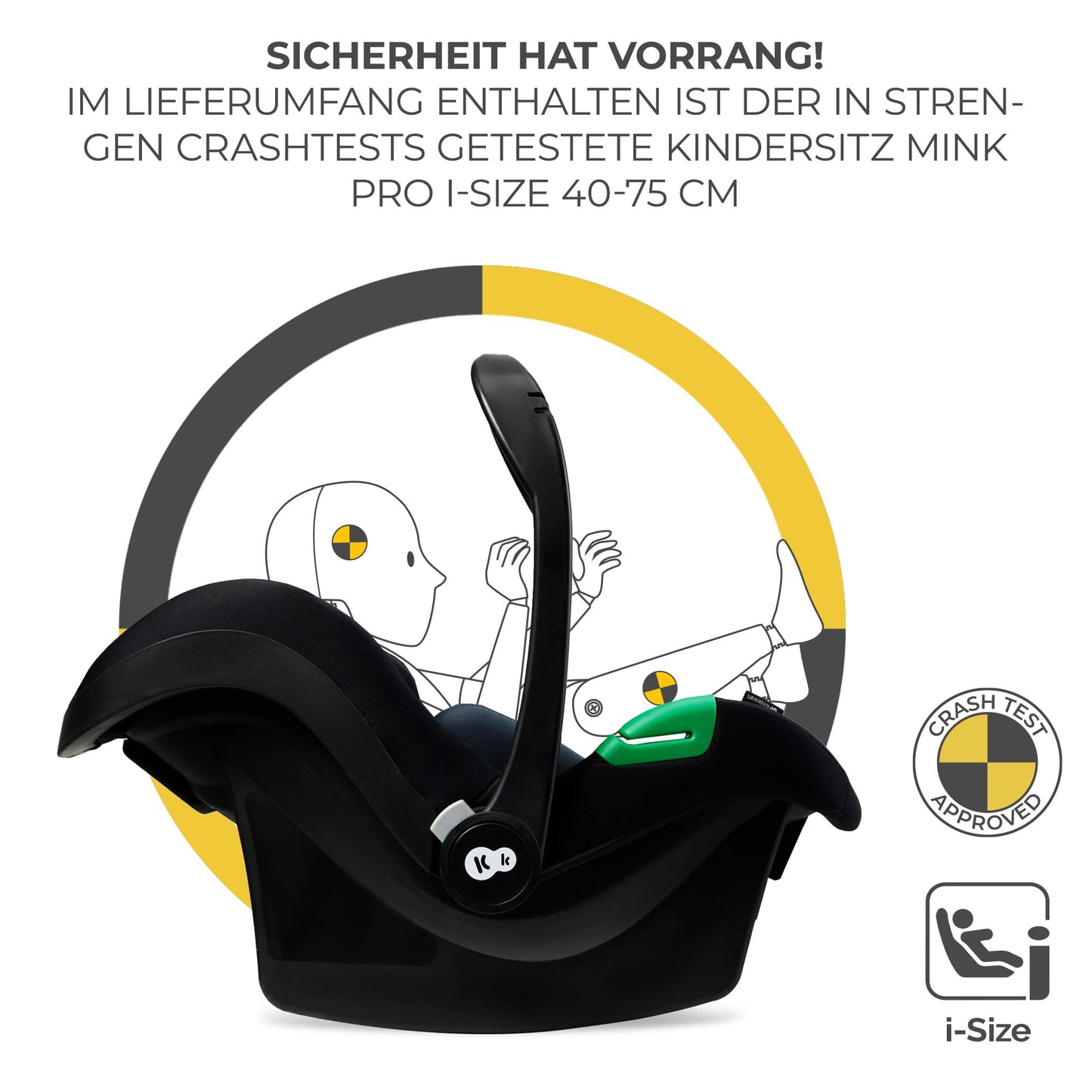 Kinderkraft ESME Pushchair 3-in-1 Complete Set up to 22 kg, Combination Pram Travel Systems with Baby Seat I-size 40-75 cm, Folding, Reclining Position, Beige