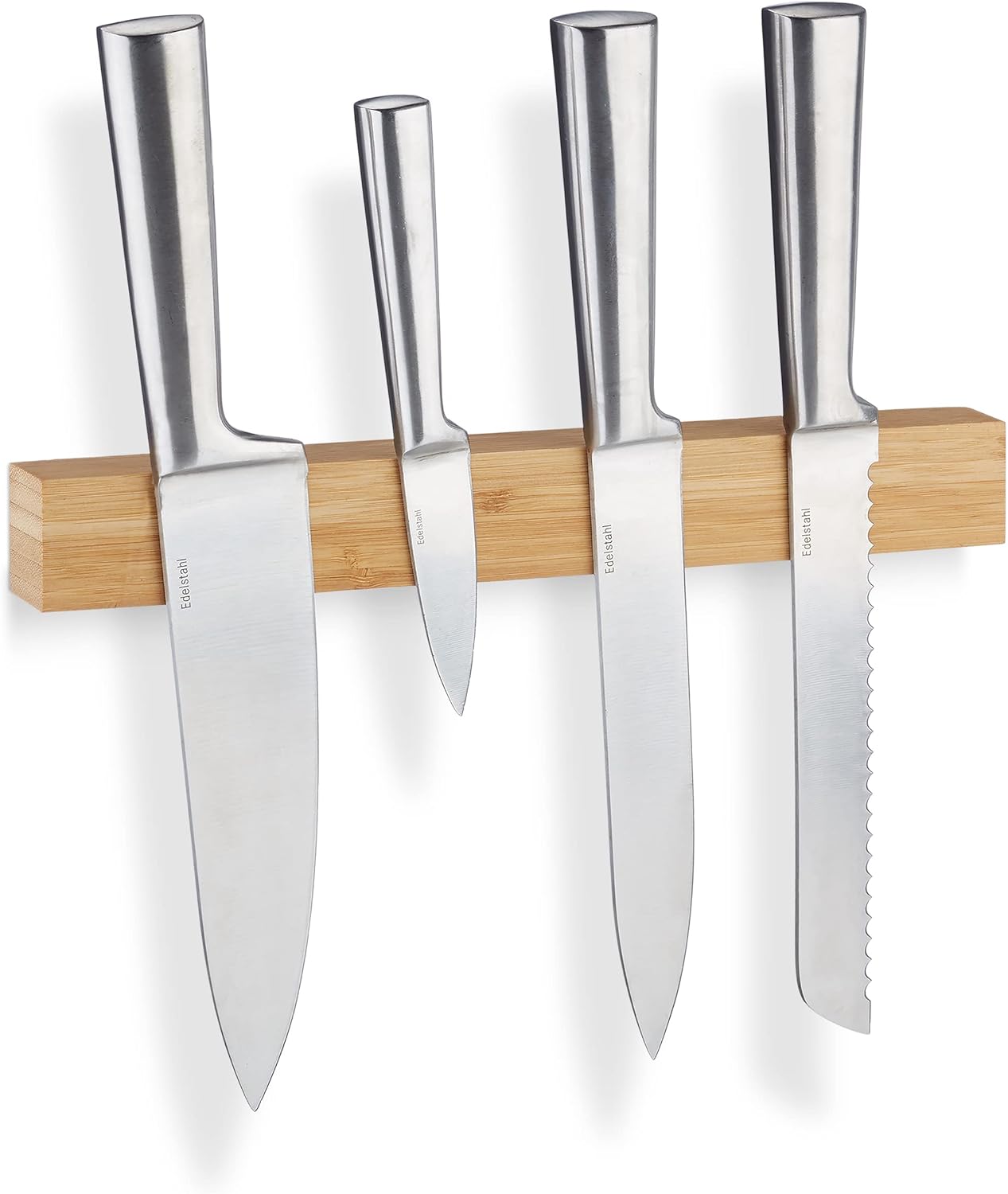 Relaxdays Bamboo Rack Size 53 x 14 x 12 cm, 5 Levels, Modern Bottle Storage Wine Holder for Horizontal Hold, Stackable, Natural Brown, Wood 12 x 14 x 53 cm