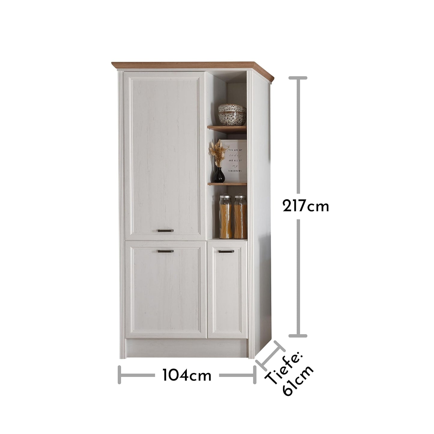 Jasmin Modern Kitchen Unit without Electrical Appliances in Light Pine Artisan Oak Look - Spacious Fitted Kitchen in Country House Style - 344 x 228 x 60 cm (W x H x D)