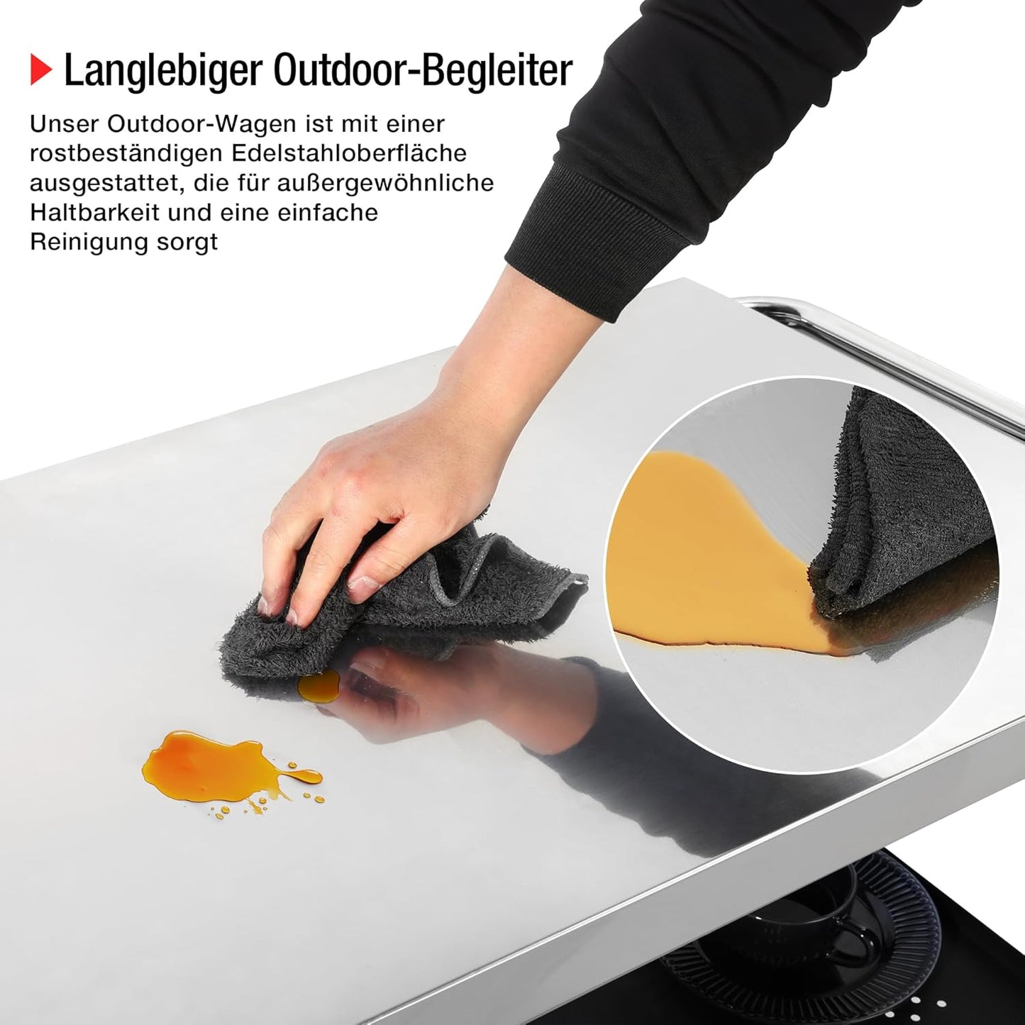 Three-tier movable dining trolley table