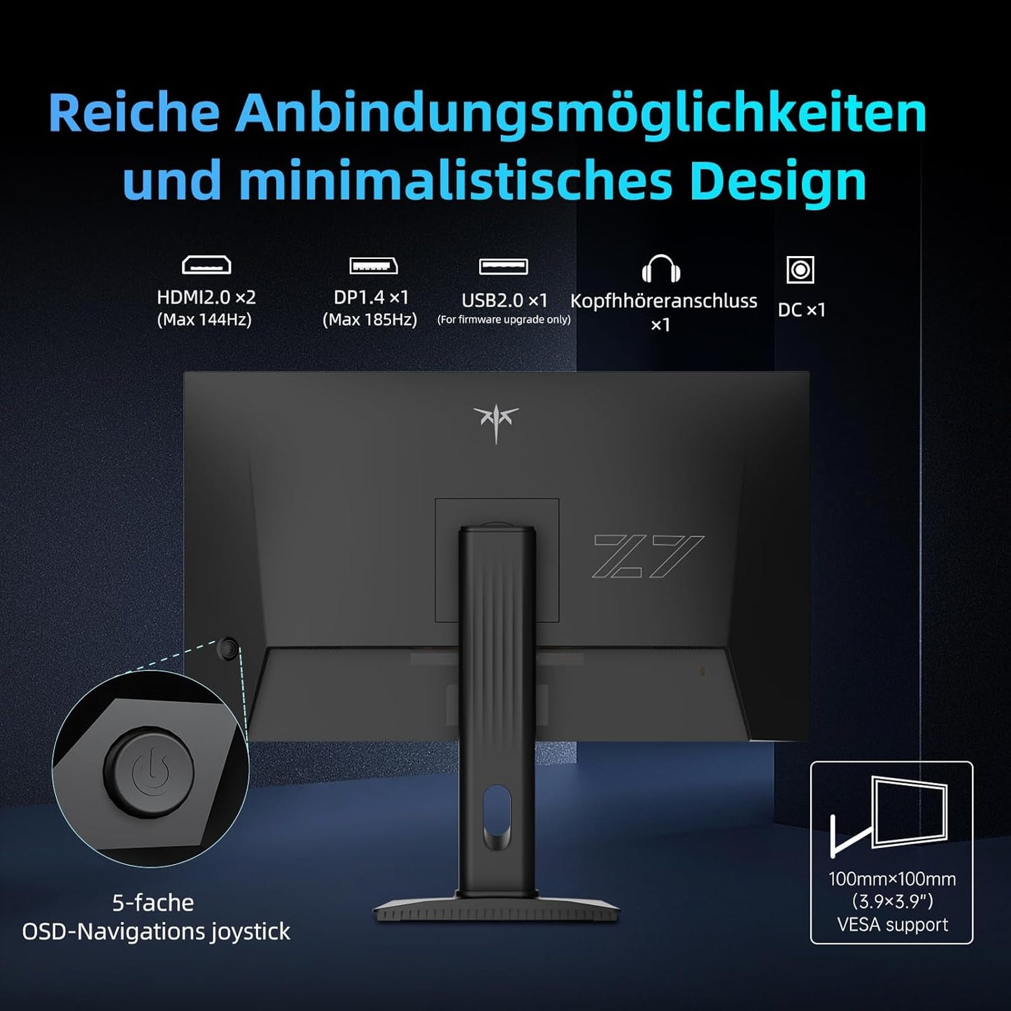 KTC 32 Zoll Monitor Curved 1000R, 2K WQHD (2560x1440p) 240Hz Gaming Monitor, 1ms, Adaptive Sync, 122% sRGB, 4000:1 Kontrast, 2 x DP 1.4 (240Hz), 2 x HDMI 2.0 (144Hz), Unterstützung von Tilt und VESA