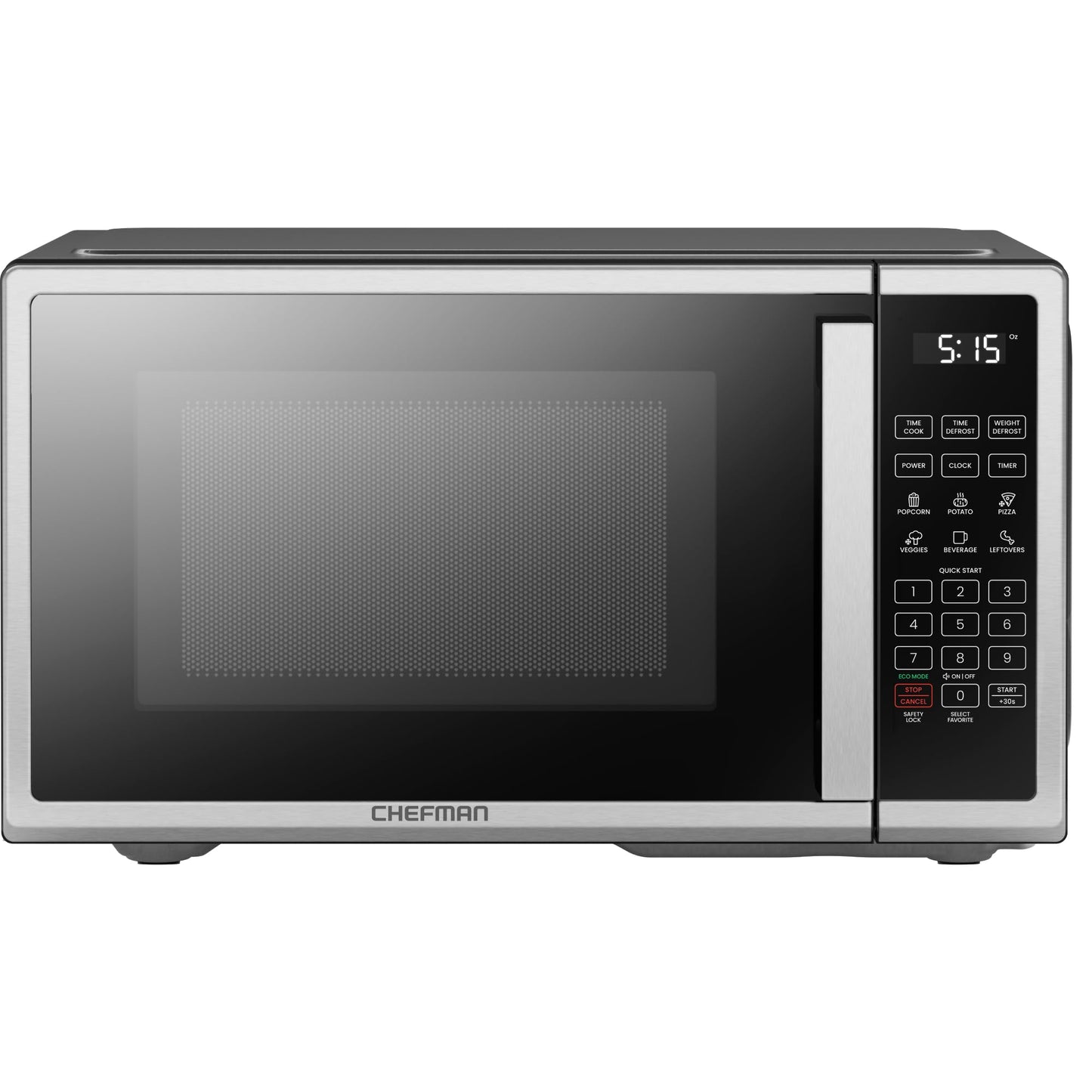 Chefman Microwave 20L 800W 6 Presets 10 Power Levels Digital Display Eco Mode Memory Function Mute Child Protection