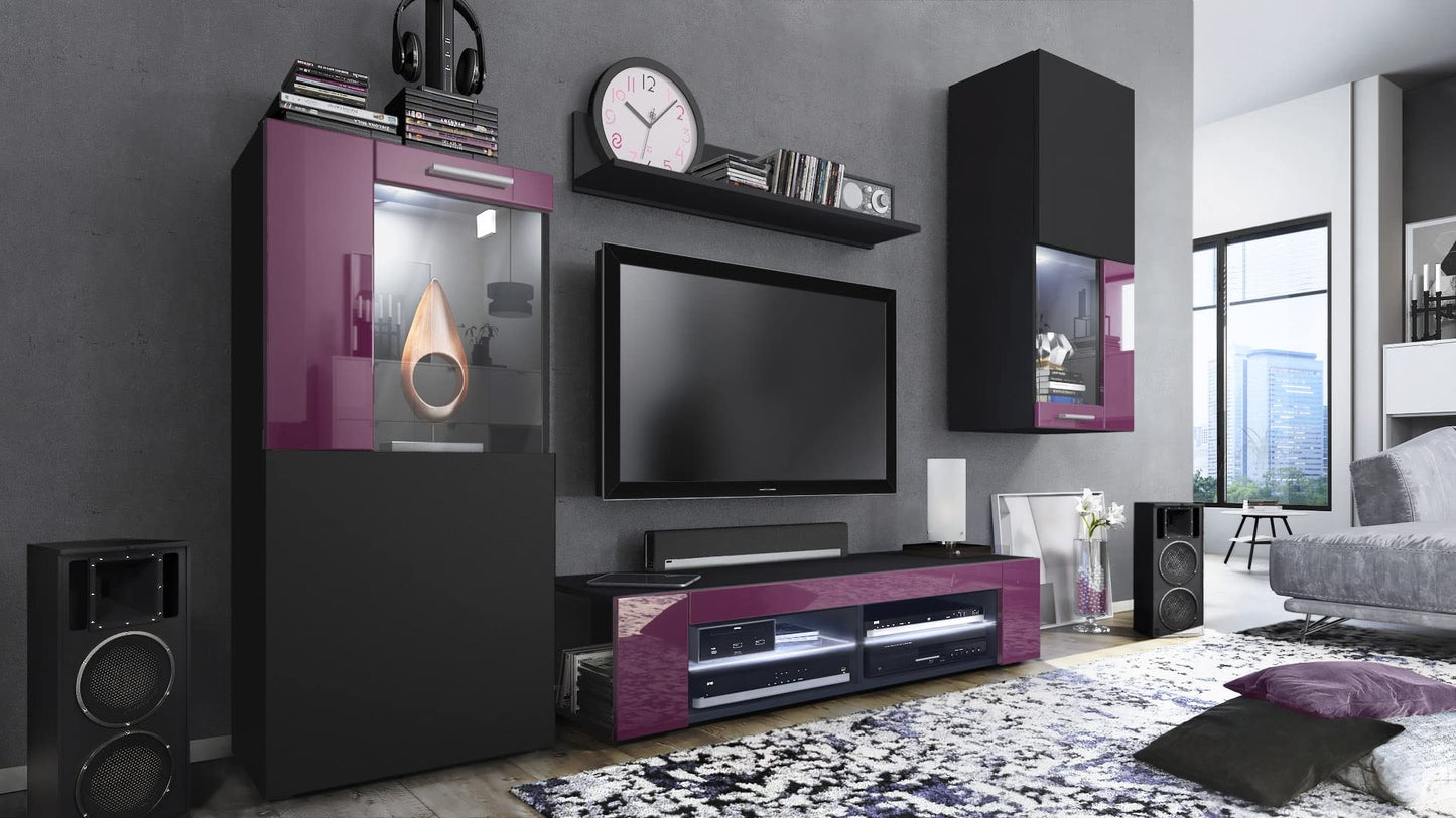 Vladon Movie Wall Unit, Black