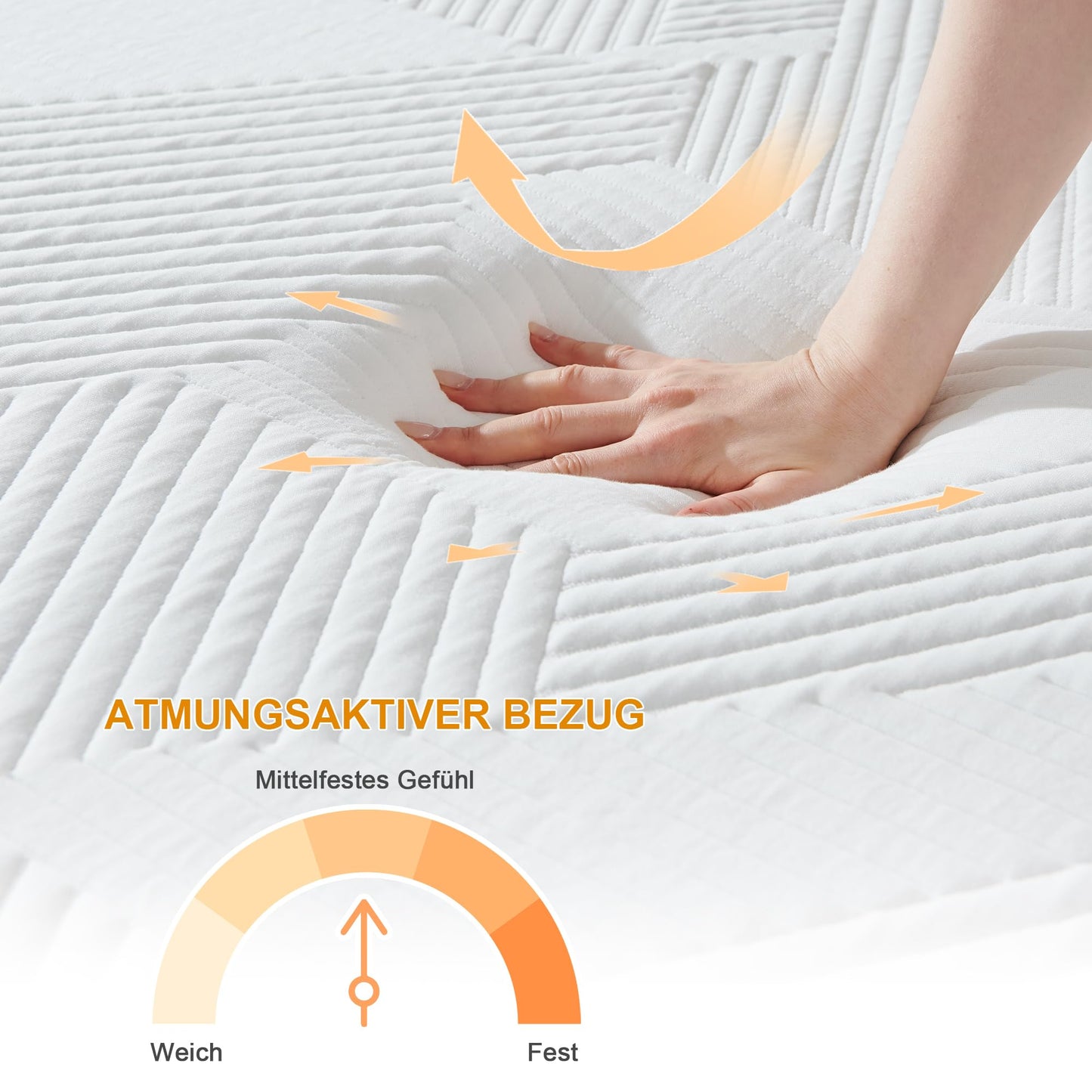 Mattress 160 x 200 x 16 cm Hardness H3, Height 16 cm Cold Foam Mattress with Washable Cover, Fabric with Soft Surface, Comfort Foam Mattress for Youth (160 x 200 cm), Medium Hardness