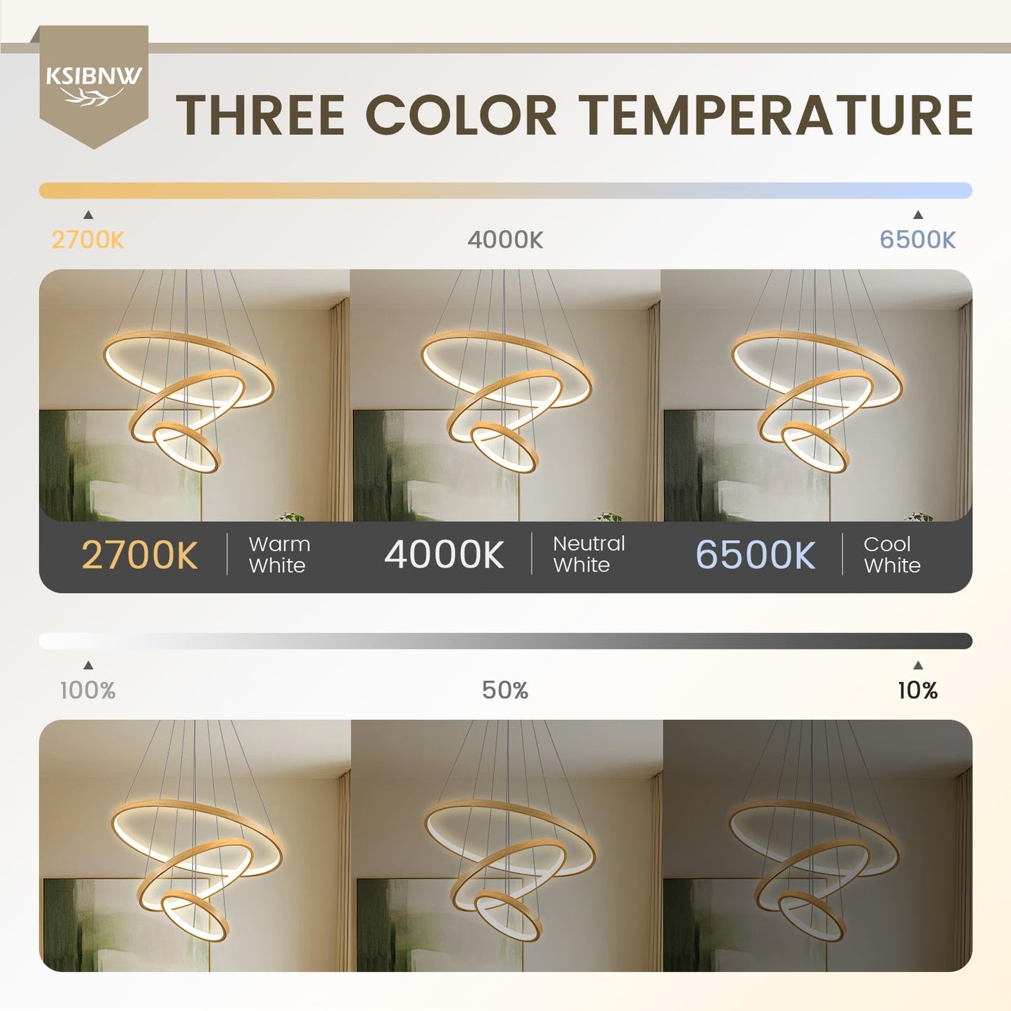 KSIBNW 3 Ringen Moderne LED Hängelampe Esstisch,45W LED Hängeleuchte & Pendelleuchten Höhenverstellbar für Esszimmer Wohnzimmer,Dimmbar Hängeleuchte Aluminium Mit Fernbedienung,3000K-6500K,Schwarz