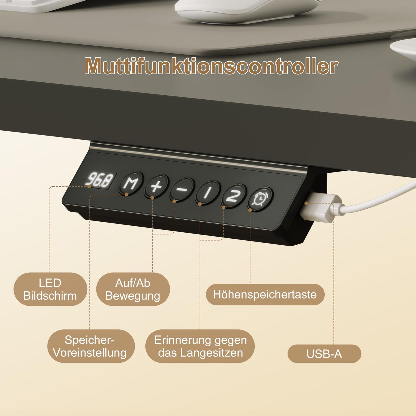 160 x 140 cm Corner Desk, Height Adjustable Desk, L Shape, L-shaped Desk, Height Adjustable, Single Motor, Shelf, Memory Control, 3 Legs, Black