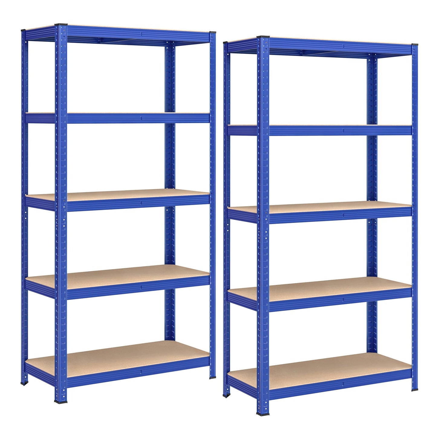 SONGMICS Storage Shelves, Heavy Duty Shelves, Set of 2, Basement Shelves, 180 x 90 x 40 cm, Maximum Load 875 kg, Shelves, Boltless Shelves, Reinforced Steel Frame, 5 Adjustable Shelves, Silver GLR040E02