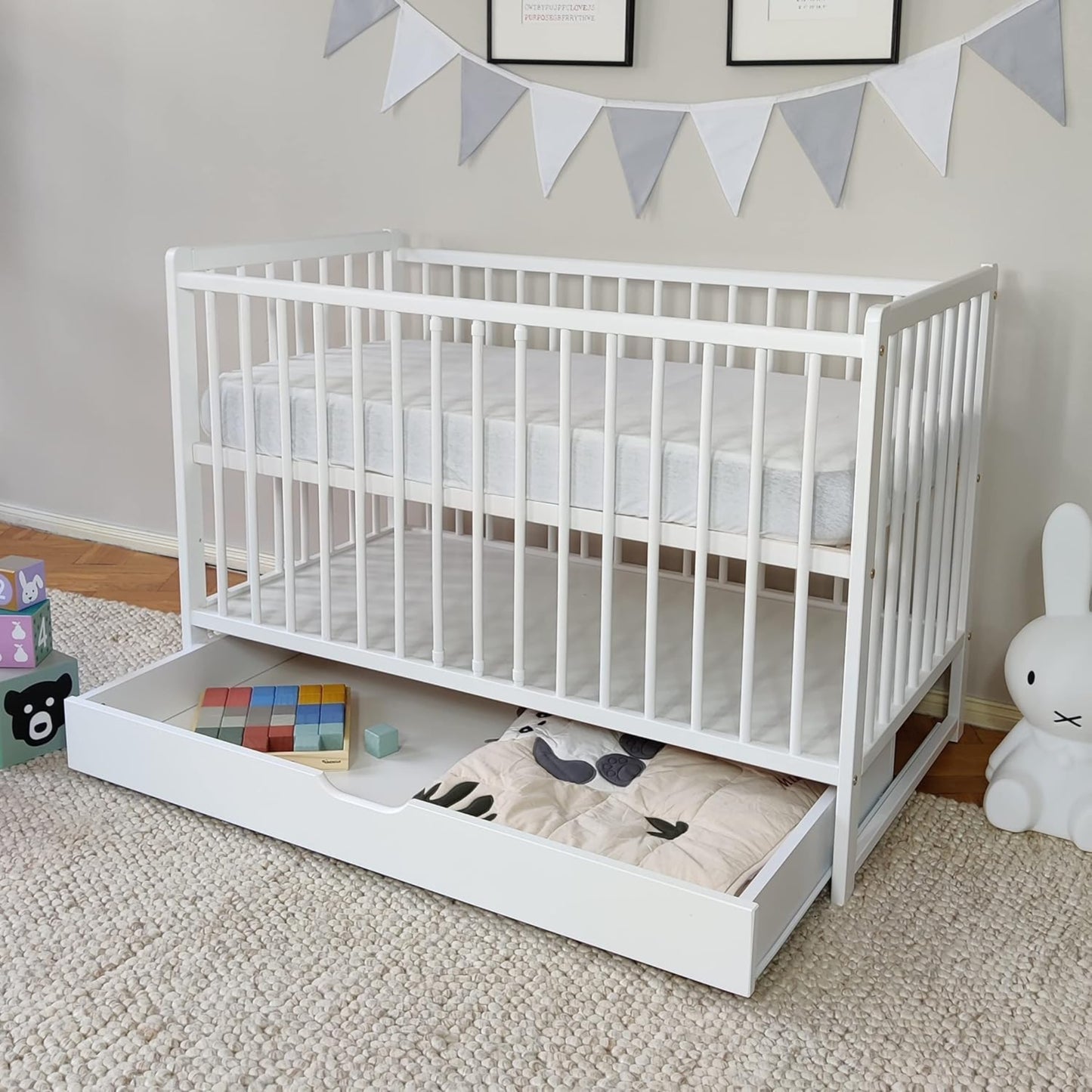 Kids Collective Baby Bed with Drawer