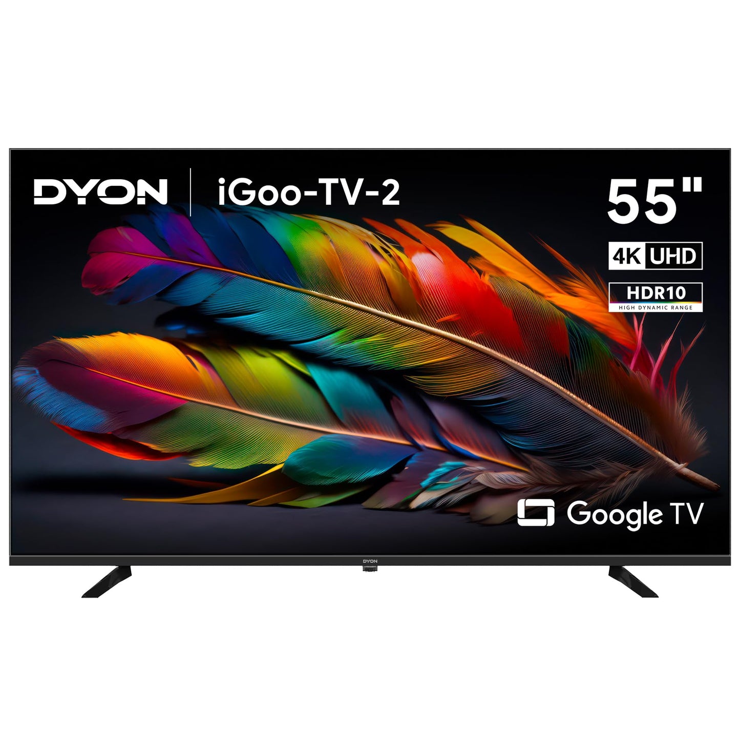 DYON iGoo-TV 50U-2 - 50 Inch (126 cm) 4K Ultra HD Smart TV with Google TV, HDR10, Triple Tuner (DVB-S2/C/T2), WiFi, Bluetooth, Google Assistant, Netflix, Prime Video, [2025 Model]
