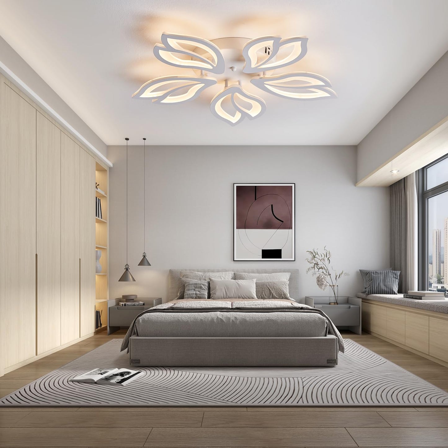 SUCIKORIO LED Deckenleuchte Dimmbar mit Fernbedienung, Modern LED Deckenlampe Rund Wohnzimmer 54W Wohnzimmerlampe 2700K-6500K Schlafzimmerlampe Decke mit APP für Schlafzimmer, Küche, Badezimmer, Flur