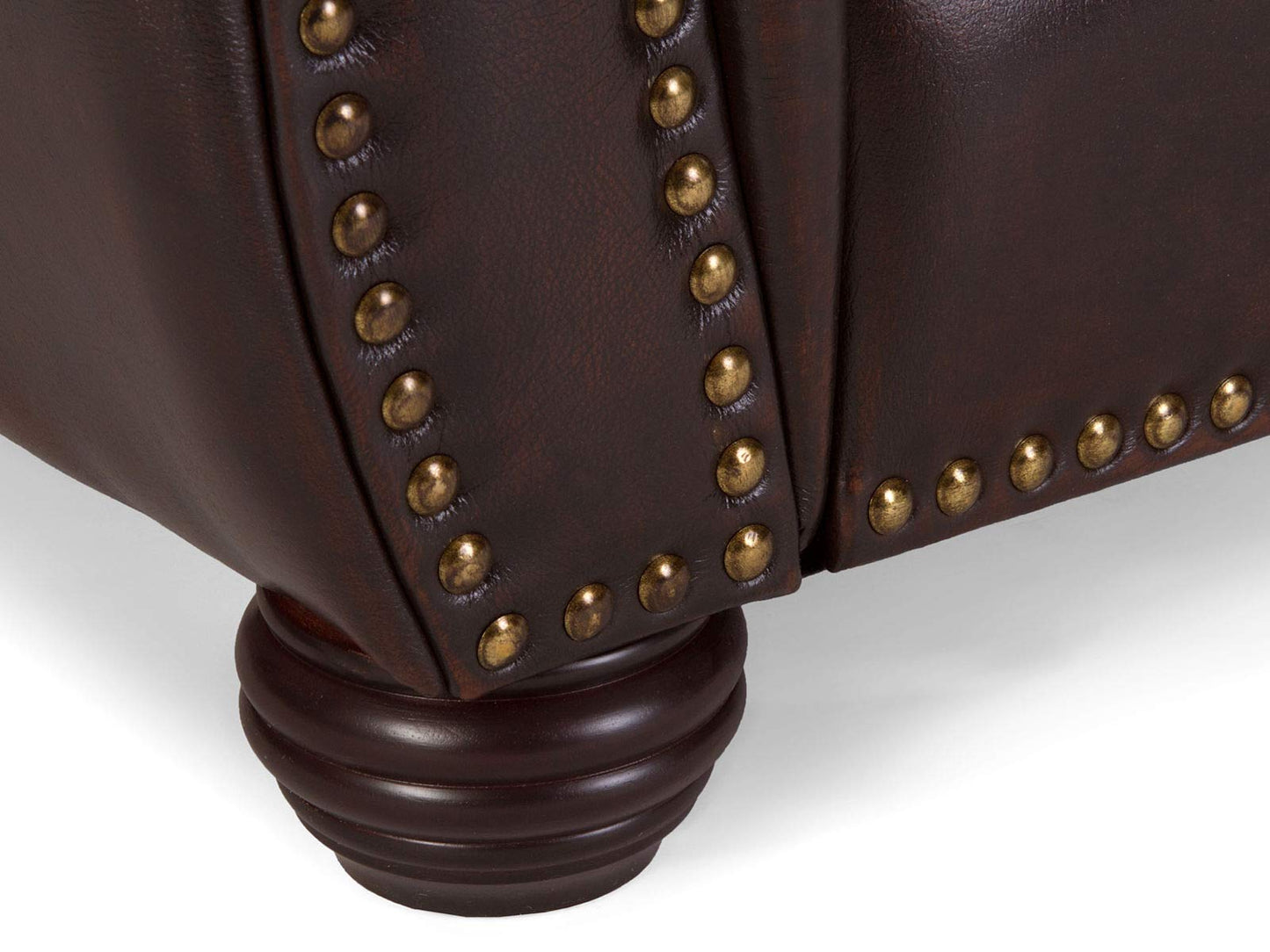 Woodkings® Chesterfield Hereford Sofa 3-Seater Genuine Leather Antique Brown Couch Office Sofa Upholstery 3 Unique Men's Room English Leather Sofa Style Sofa Club Sofa