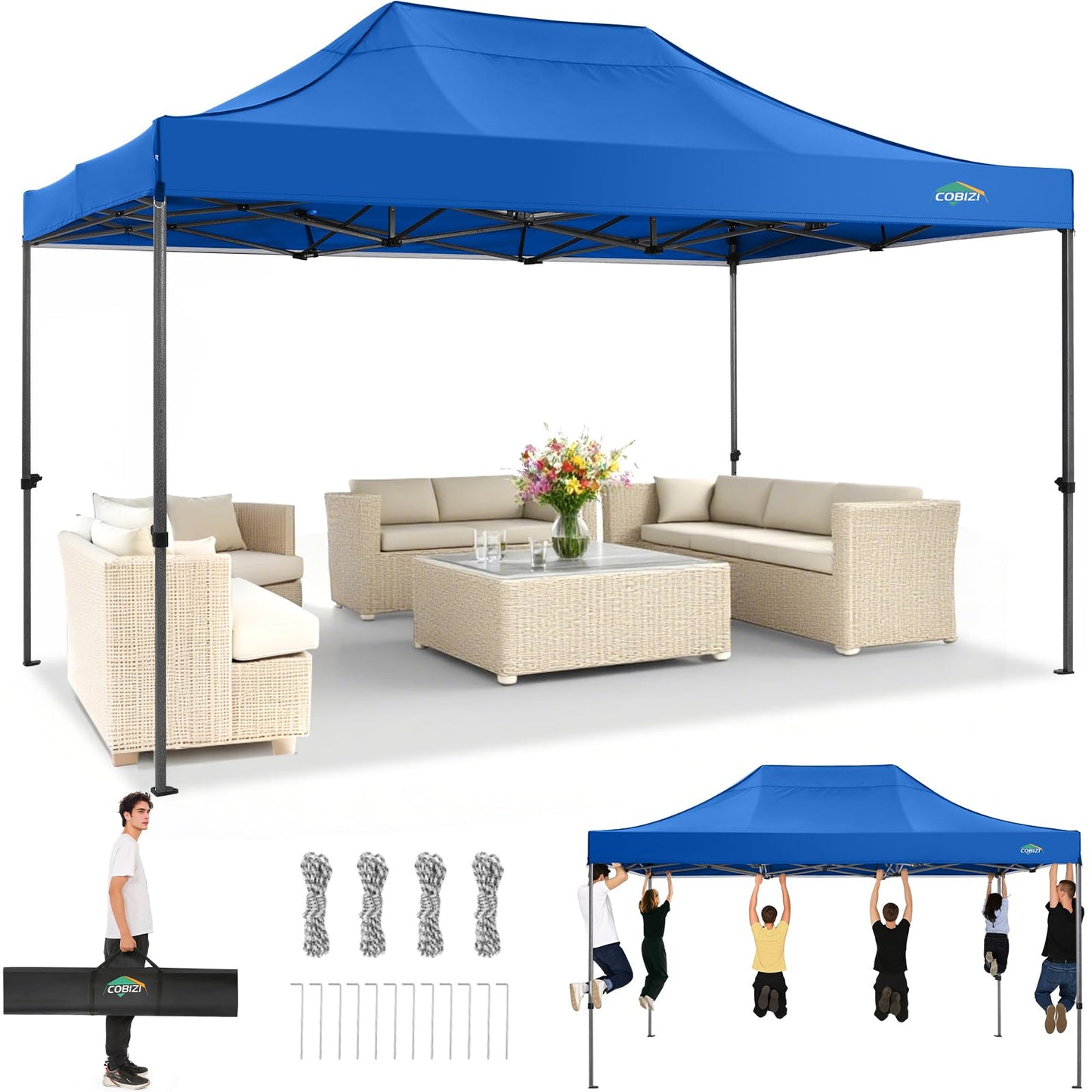 Tooluck Folding Gazebo, 3 x 4.5 m, Waterproof, Stable, Outdoor, Garden Party Tent, UV Protection 50+, with 4 Side Panels, Grey