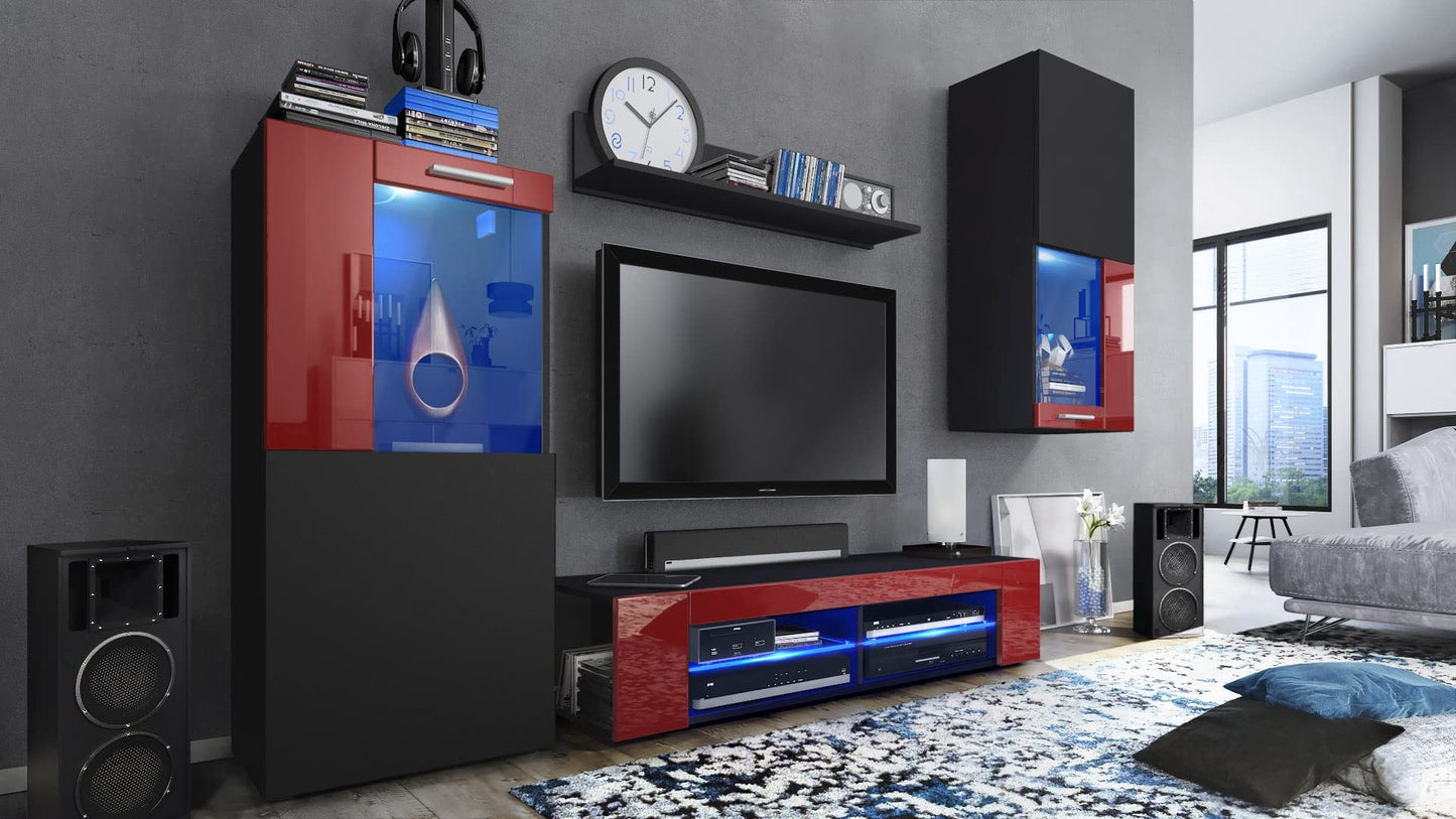 Vladon Movie Wall Unit, Black