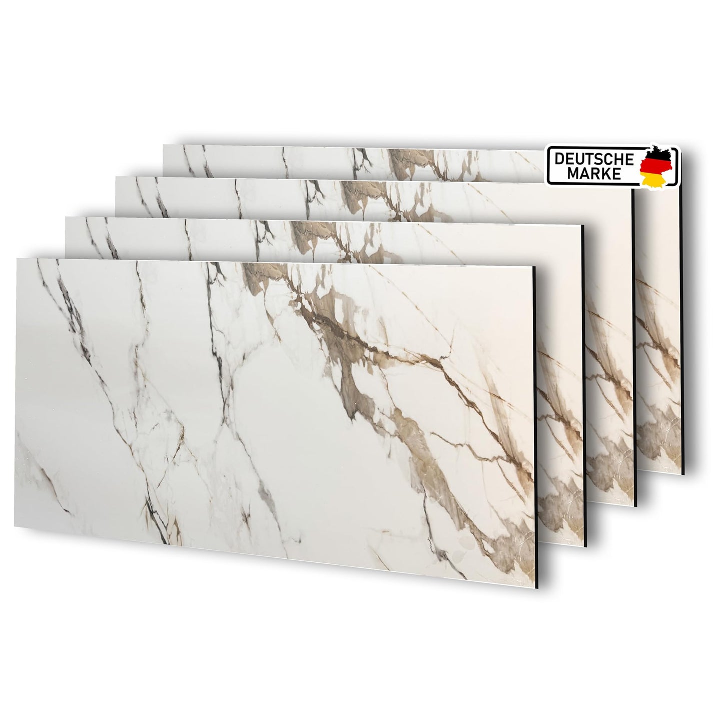 AS Country Stone, Marble Look, Wall Panels, 60 x 120 cm, Polyvinyl Chloride (PVC) Wall Cladding, Made of Plastic, Panels for Kitchen, Bathroom and More, Kitchen Back Wall Panel Light Concrete
