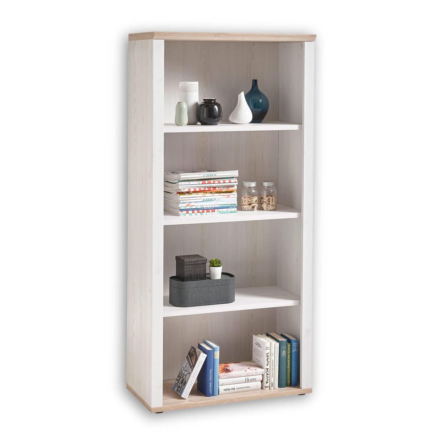 DEINE TANTE EMMA 39-015-D4 Romance Sibiu Larch White / Sanremo Oak Nb. Desk Angle Work Table Office Table Approx. 177 x 76 x 130 cm