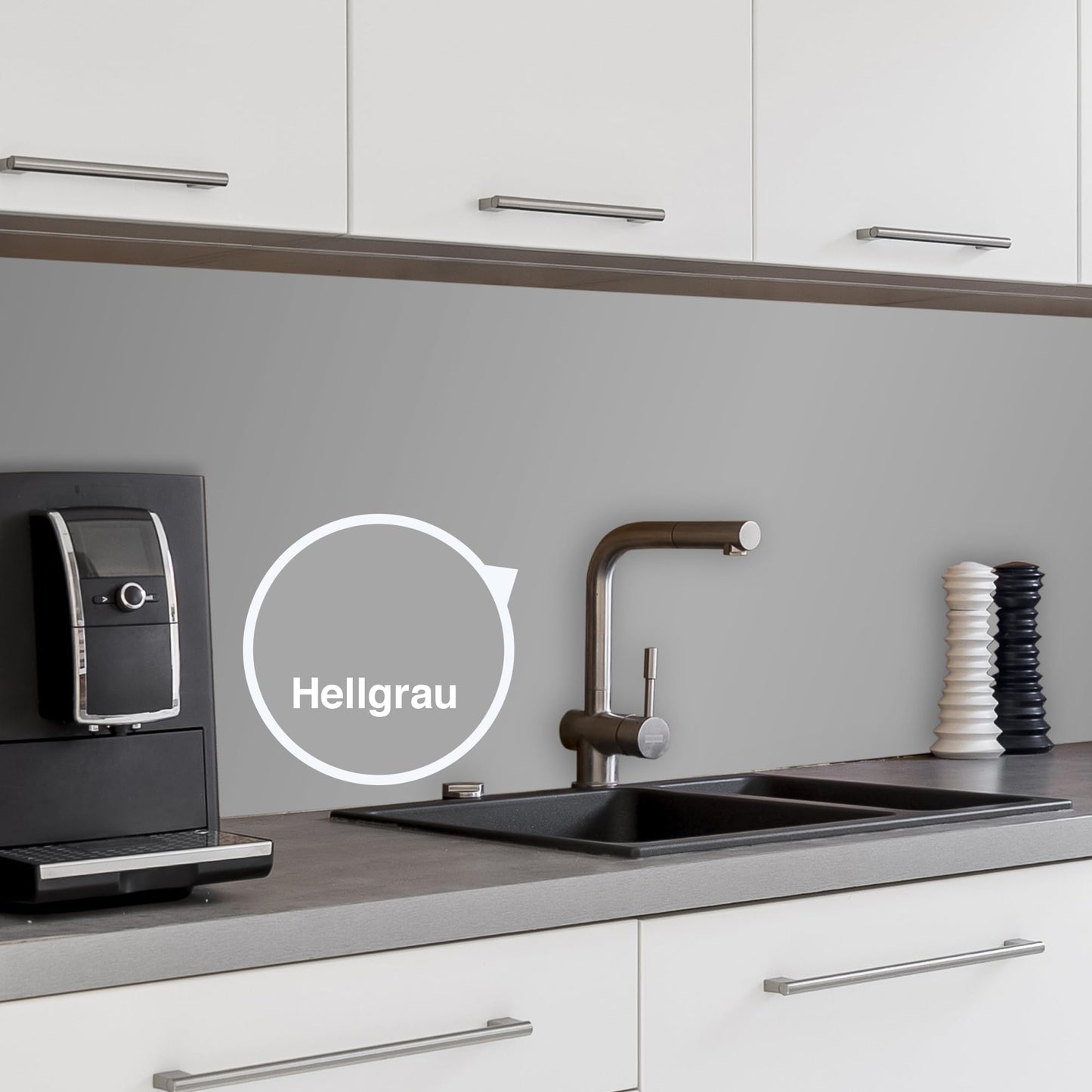 WALLando Premium Kitchen Splashback, Custom Size - Easy to Fit PVC Wall Cladding for Kitchen - Heat Resistant Plastic Panel Splash Guard - White